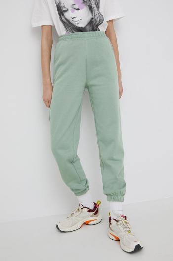 Kalhoty JDY dámské, zelená barva,