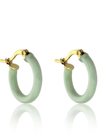 Marc Malone Pozlacené kruhy se smaltem Laura Green Earrings MCE23148G