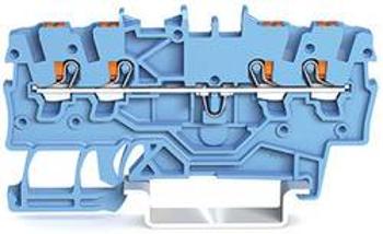 Průchodková svorka WAGO 2200-1404, pružinové připojení , 3.50 mm, modrá, 100 ks
