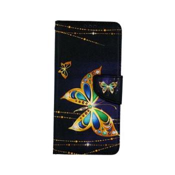 TopQ Samsung A22 knížkové Zlatý motýl 66221 (Sun-66221)