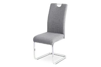 Autronic DCL-404 GREY2 Jídelní židle, šedá látka, kovová pohupová chromovaná podnož
