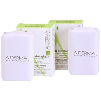 A-Derma Original Care dermatologická mycí kostka pro citlivou a podrážděnou pokožku 2 x100 g
