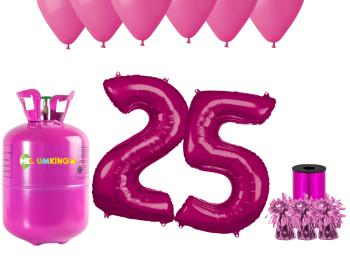 HeliumKing Helium párty set na 25. narozeniny s růžovými balónky