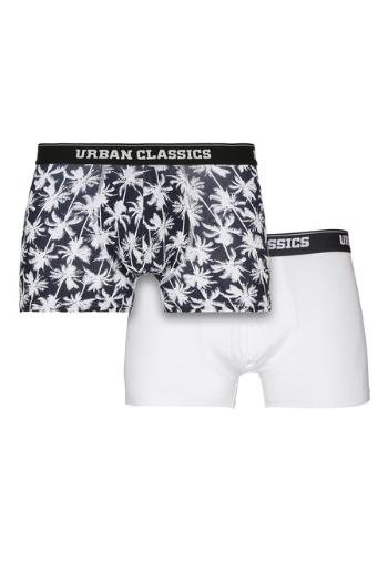 Urban Classics Men Boxer Shorts Double Pack palm aop+white - M