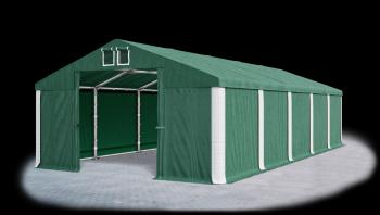 Garážový stan 4x6x2m střecha PVC 560g/m2 boky PVC 500g/m2 konstrukce ZIMA Zelená Zelená Bílé
