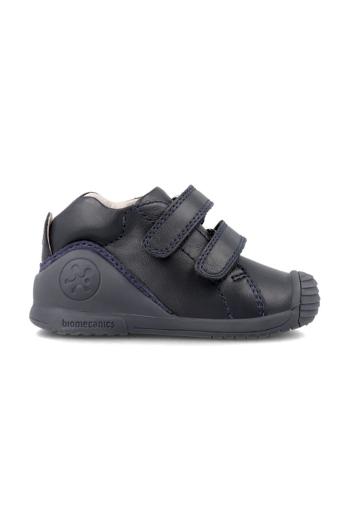 Dětské kožené sneakers boty Biomecanics tmavomodrá barva