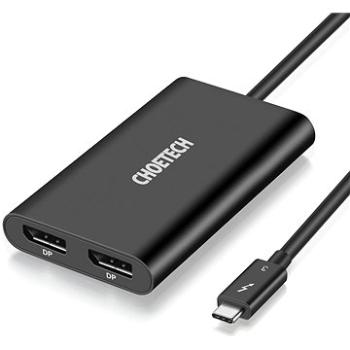 ChoeTech Thunderbolt 3 Type-C to Dual DisplayPort (DP) Adapter Black (HUB-D03)