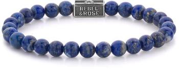 Rebel&Rose Stříbrný korálkový náramek Lapis Lazuli RR-6S002-S 19 cm - L, 19 cm - L
