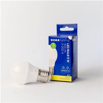 Tesla - LED žárovka miniglobe BULB E27, 5W, 230V, 450lm, 25 000h, 3000K teplá bílá, 220st (MG270530-1)