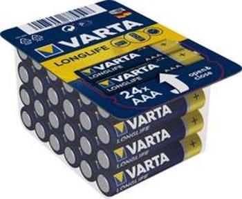 Mikrotužková baterie AAA alkalicko-manganová Varta Longlife LR03, 1200 mAh, 1.5 V, 24 ks