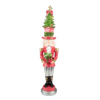 Dekorace Louskáček s vánočním stromkem nad hlavou - 12*11*51 cm 6PR3795