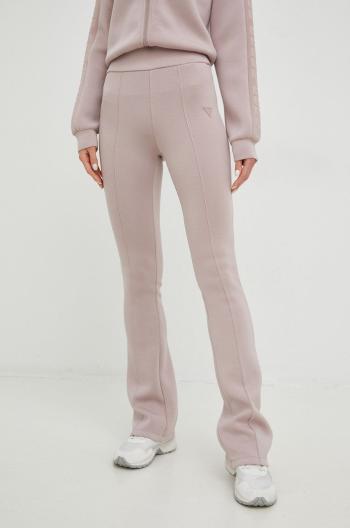 Kalhoty Guess dámské, fialová barva, hladké