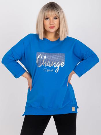 MODRÁ HALENKA DAMINII S POTISKEM "CHANGE" -RV-BZ-7601.55P-BLUE Velikost: ONE SIZE