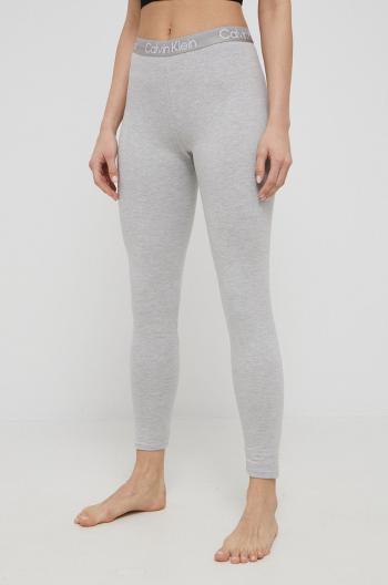 Pyžamové legíny Calvin Klein Underwear dámské, šedá barva, s potiskem