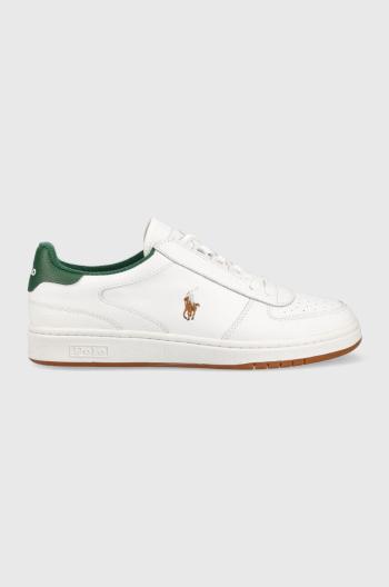 Kožené sneakers boty Polo Ralph Lauren POLO CRT PP bílá barva, 809892278004