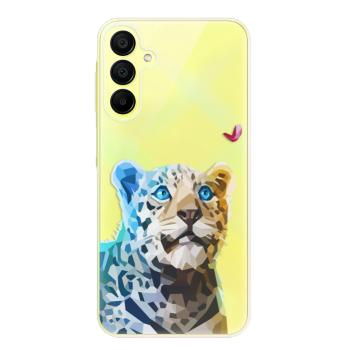 Odolné silikonové pouzdro iSaprio - Leopard With Butterfly - Samsung Galaxy A15 / A15 5G