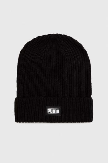 Čepice Puma černá barva, z tenké pleteniny