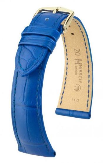 Řemínek Hirsch London 1 alligator - královská modrá, mat - M - řemínek 18 mm (spona 16 mm)