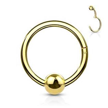 Šperky4U Piercing segment kruh s kuličkou - K1040-GD