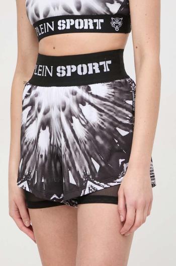 Kraťasy PLEIN SPORT dámské, černá barva, vzorované, high waist