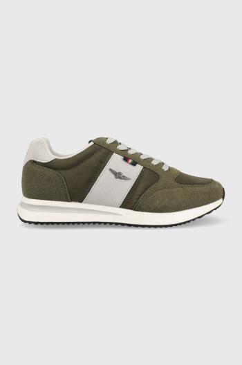 Sneakers boty Aeronautica Militare 222sc227ct3058 zelená barva
