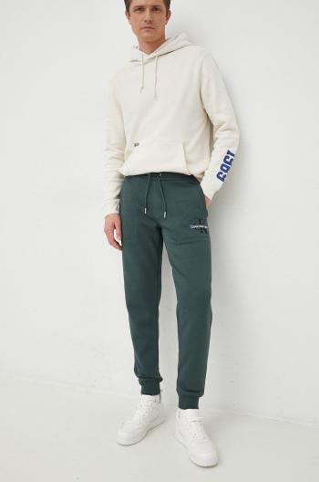 Kalhoty Calvin Klein Jeans pánské, zelená barva
