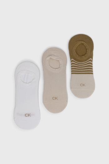 Ponožky Calvin Klein (3-pack) pánské, béžová barva
