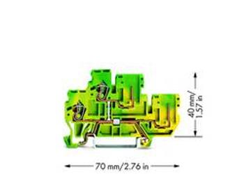 Dvojitá hlavní svorka WAGO 870-107, osazení: Terre, pružinová svorka, 5 mm, zelená, žlutá, 50 ks