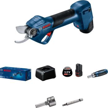 BOSCH Pro Pruner, akumulátorové zahradní nůžky, 25 mm, 12, 0 V, rychlonabíječka