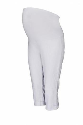 Be MaaMaa Těhotenské 3/4 kalhoty s elastickým pásem - bílé XL (42)