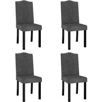 Jídelní židle 4 ks tmavě šedé samet, 336936 (336936)