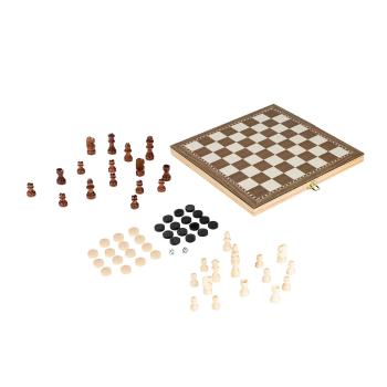 Hrací sada: šachy, dáma a vrhcáby