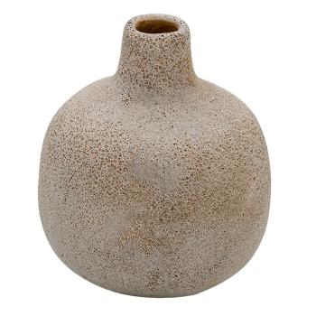 Krémová keramická váza s patinou Annora - Ø 9*9 cm 6CE1318