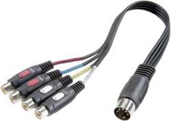 Cinch / konektor DIN audio Y adaptér SpeaKa Professional SP-7870300, černá