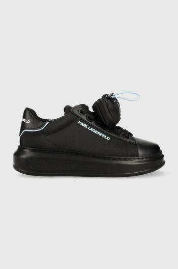 Kožené sneakers boty Karl Lagerfeld KAPRI černá barva