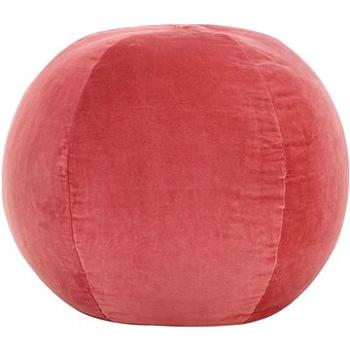Sedací puf bavlněný samet 50 × 35 cm růžový