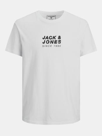 Bílé tričko s potiskem na zádech Jack & Jones Pol