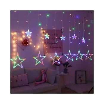 LED světelný závěs Hvězdy - 2x0,9m, 138LED, 8 funkcí, IP44, multicolor