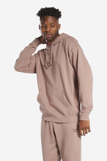 Bavlněná mikina Reebok Classic SV Hoodie pánská, béžová barva, s kapucí, hladká, HS7151-beige