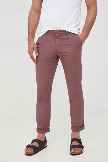 Kalhoty BOSS pánské, růžová barva, přiléhavé