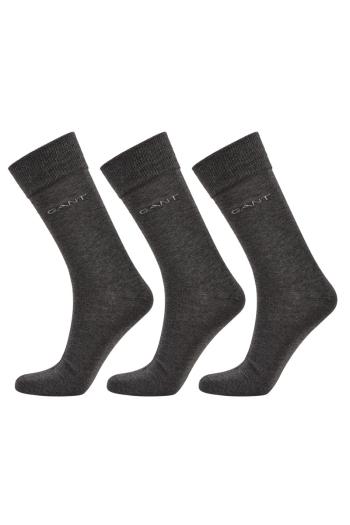 PONOŽKY GANT MERCERIZED COTTON SOCKS 3-PACK šedá None