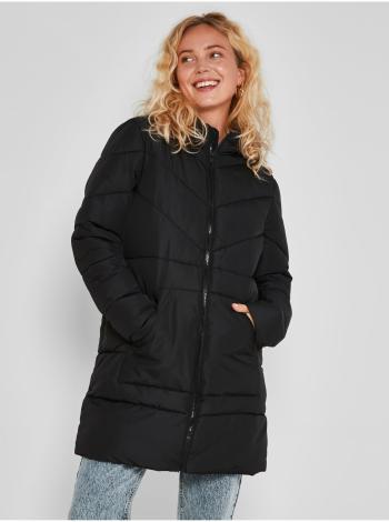 Černý dámský prošívaný zimní kabát s kapucí Noisy May Dalcon
