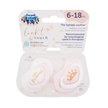 Canpol babies Royal Baby Light Touch Little Princess 6-18m 2 ks dudlík pro děti