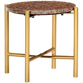 Konferenční stolek hnědý 40x40x40 cm pravý kámen mramorový vzor (286454)