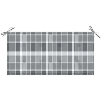 Poduška na zahradní lavici šedá károvaná 100 x 50 x 4 cm textil (314079)