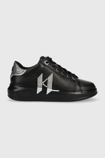 Kožené sneakers boty Karl Lagerfeld KL62516D KAPRI černá barva