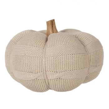 Béžová pletená dekorace dýně Pumpkin L - Ø 15*12 cm  65407