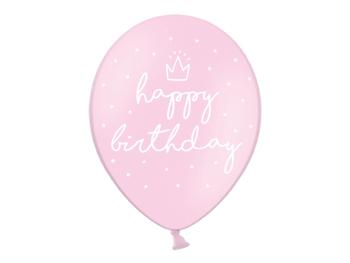 PartyDeco Latexový balón s potiskem Happy Birthday