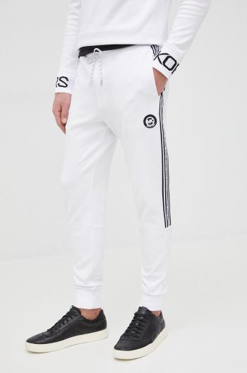 Kalhoty Michael Kors pánské, bílá barva, s aplikací