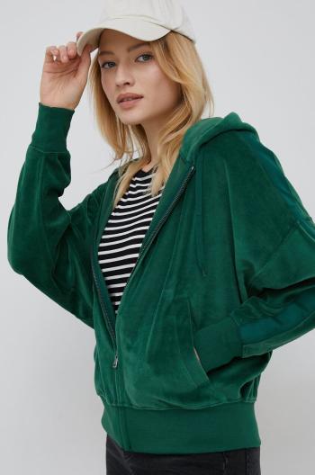 Mikina Polo Ralph Lauren dámská, zelená barva, s kapucí, hladká